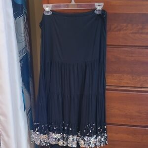 Elegant Black Skirt with Sequin Details